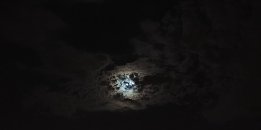 Moon drown in the clouds