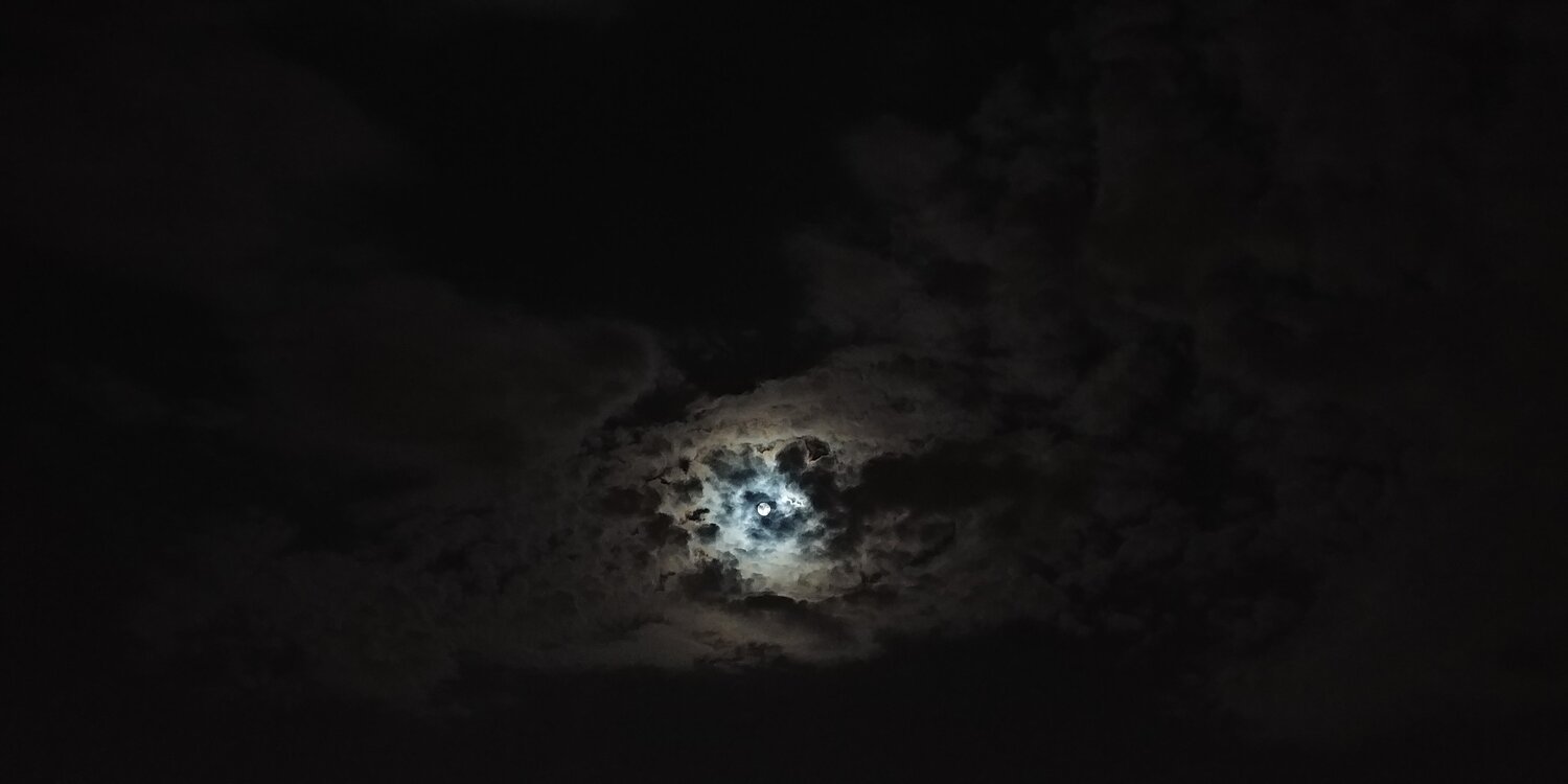 Moon drown in the clouds