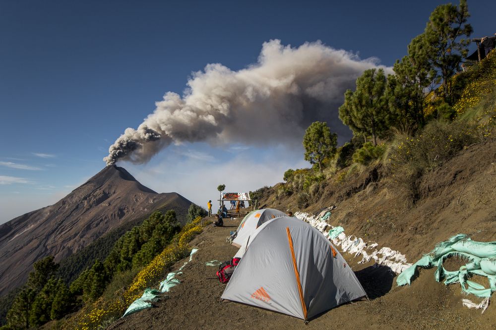 Camping with volcanoes