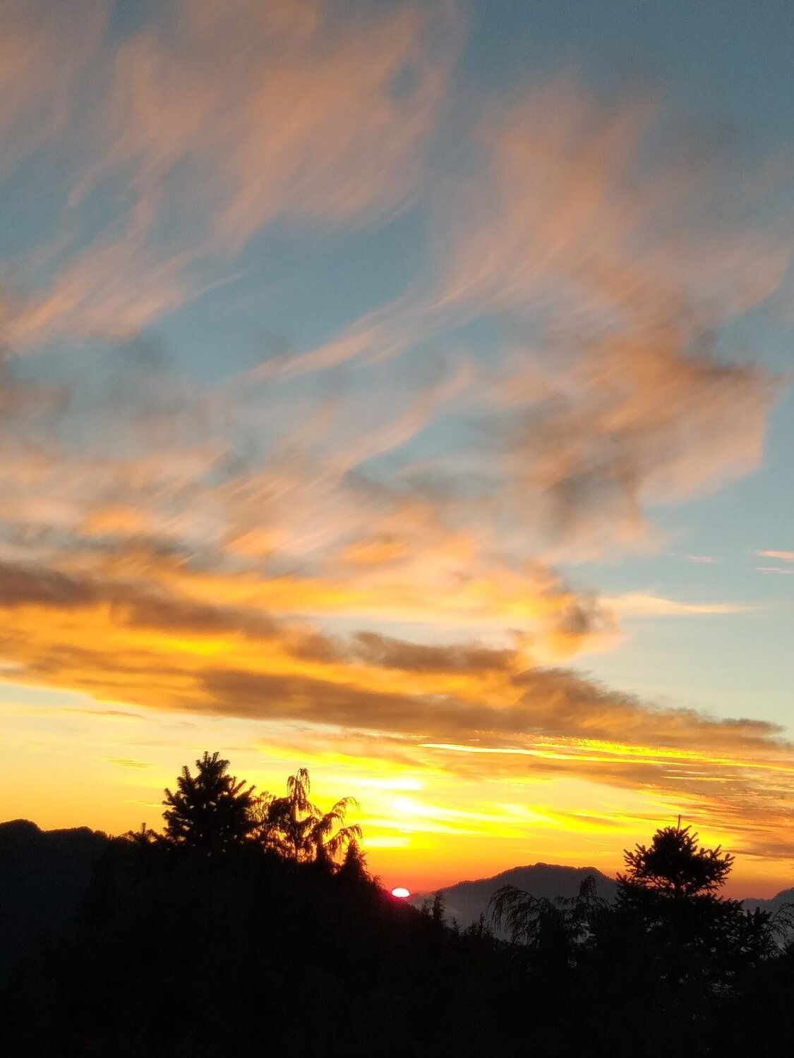 View during sunset and after sunset