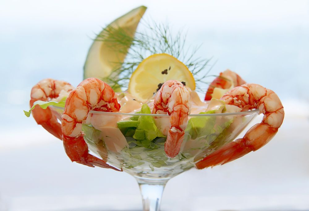 Салат с креветками