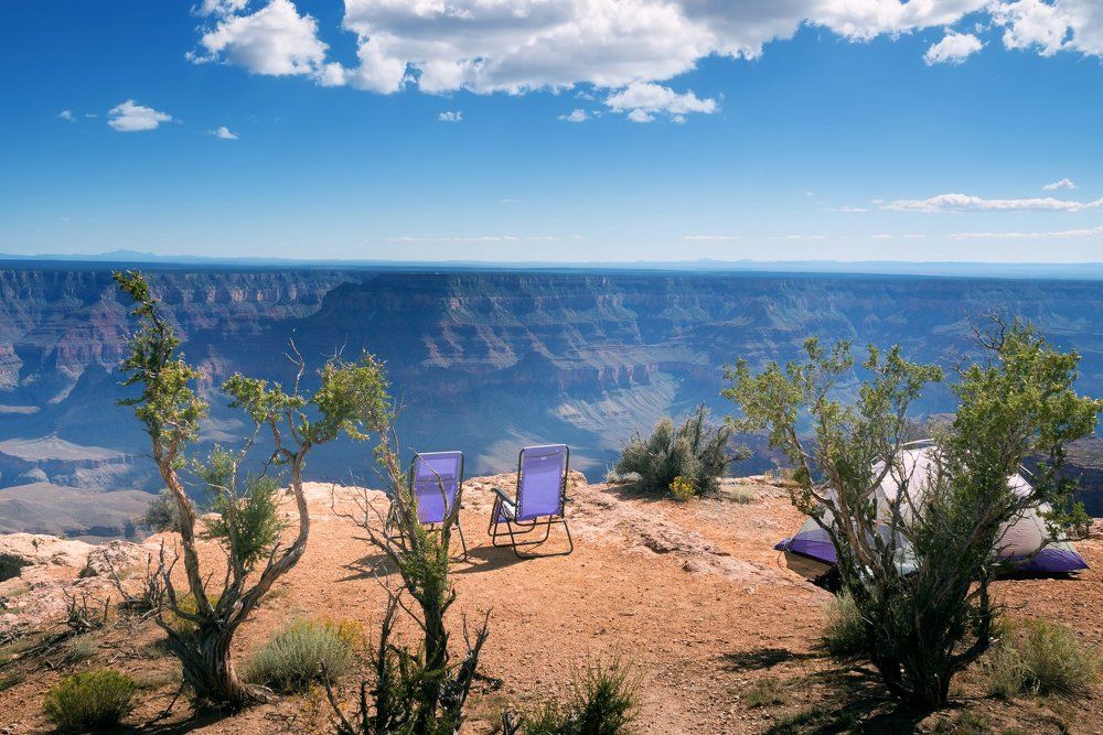 At the edge of the Grand Canyon