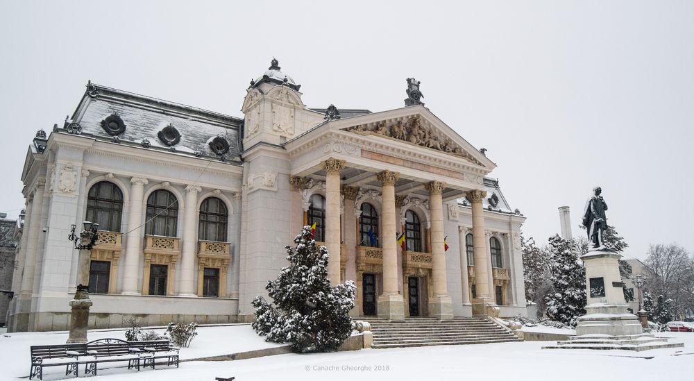 Winter over the Theater (Iasi National Theatre) - one of the most beautiful theatre from the world