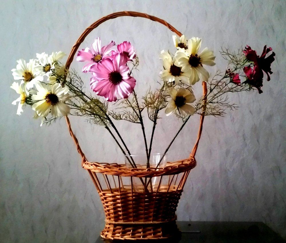 Цветы в корзине