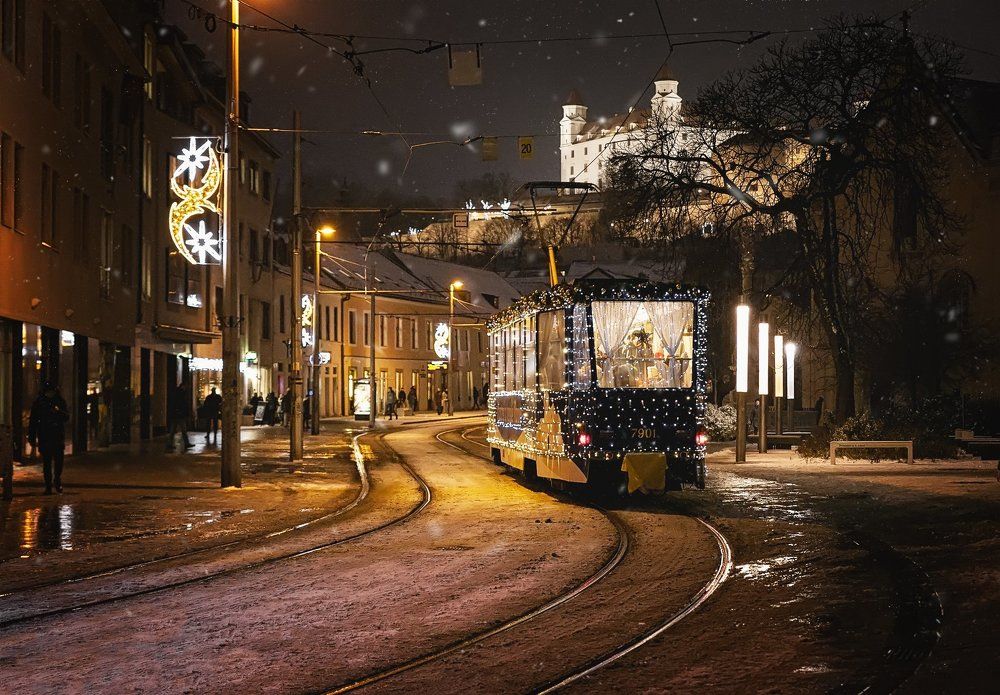 Christmas tram