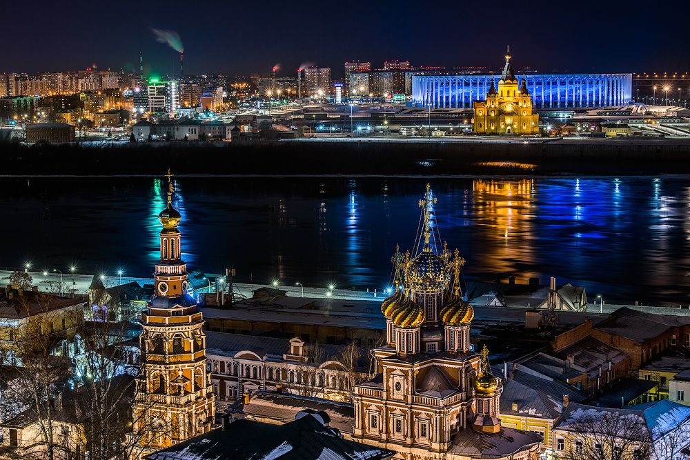 Огни ночного города.