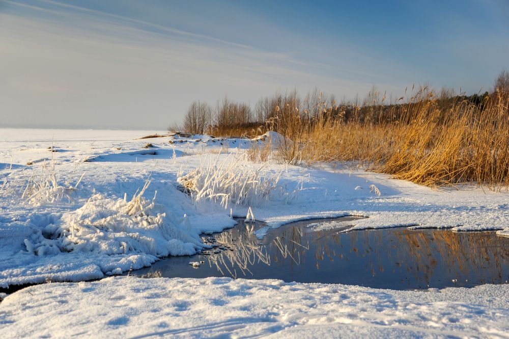 -25 градусов на озере.