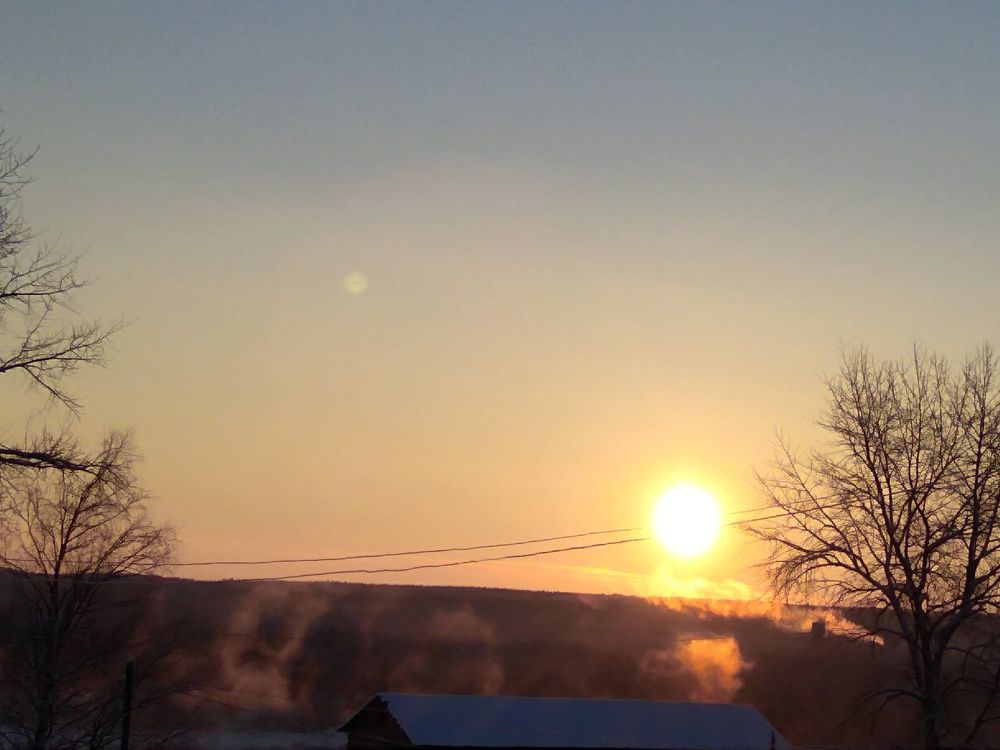 Рассвет зимой.