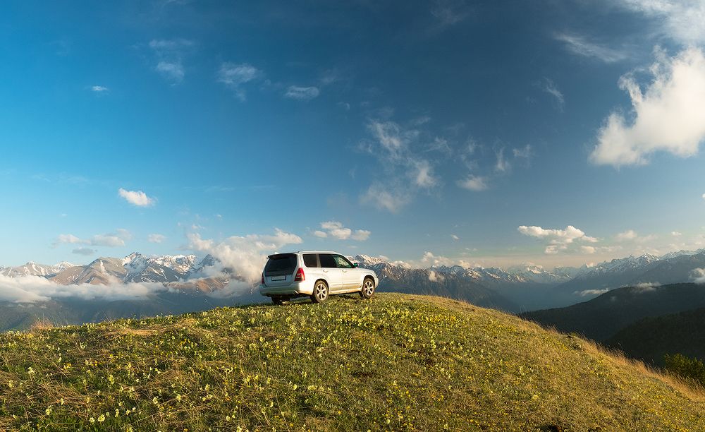 Subaru Forester and The Large Caucasus range.
