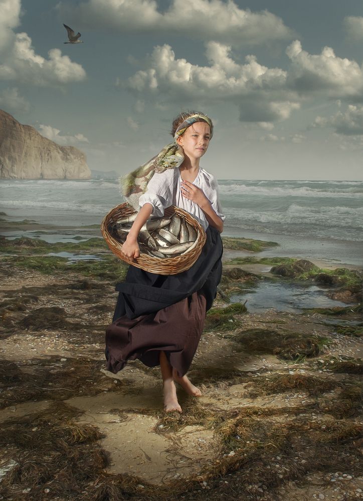 Young girl with fish