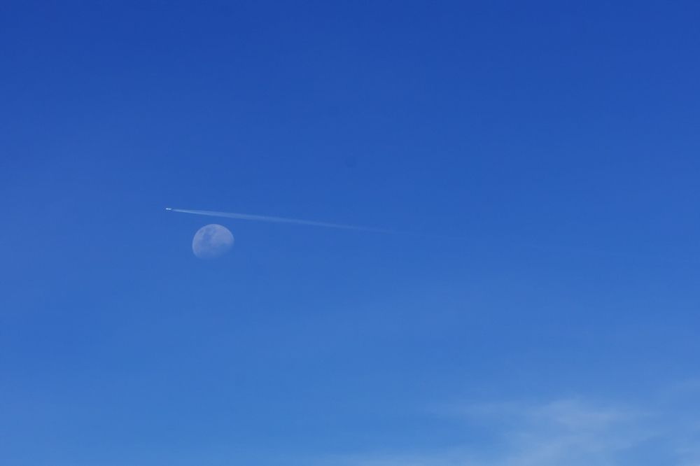 Moon and Plane