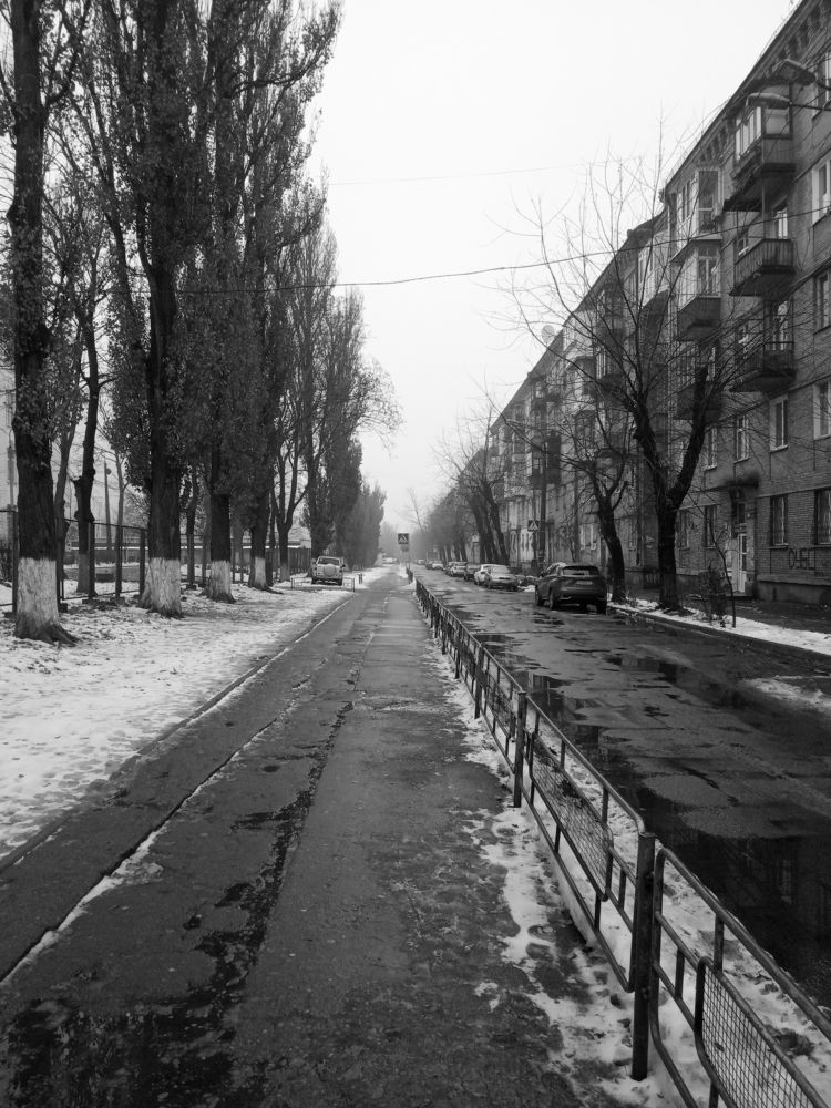 Зимняя улица. Бесконечность.