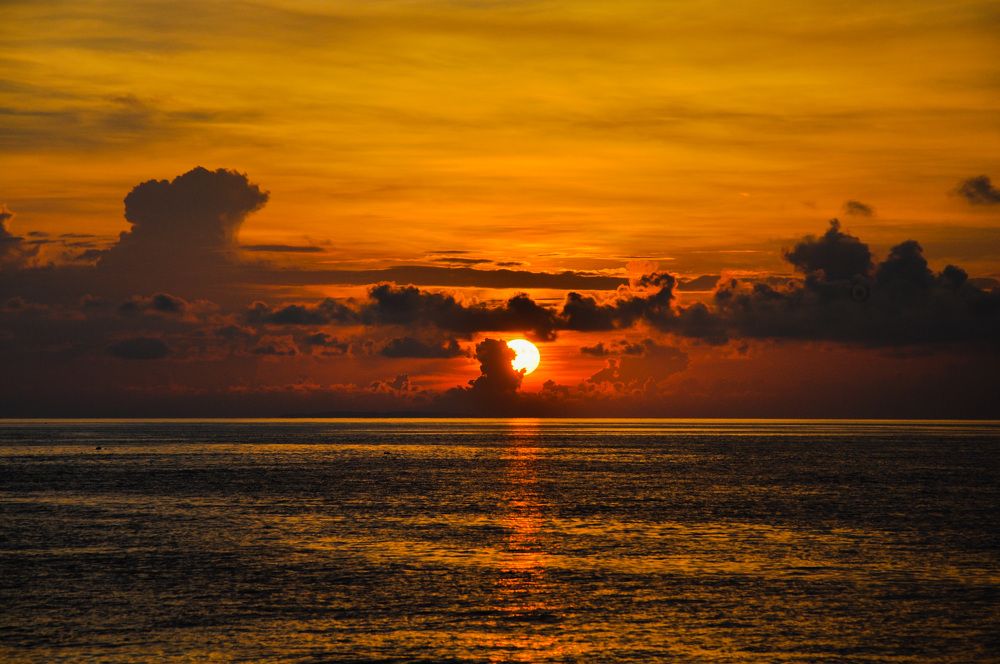 Sunset With Formation of Cloud