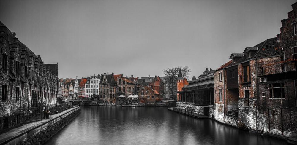 City in winter colors