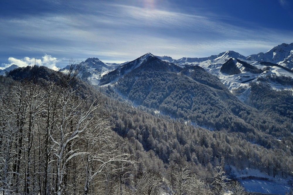 Зима в горах Кавказа