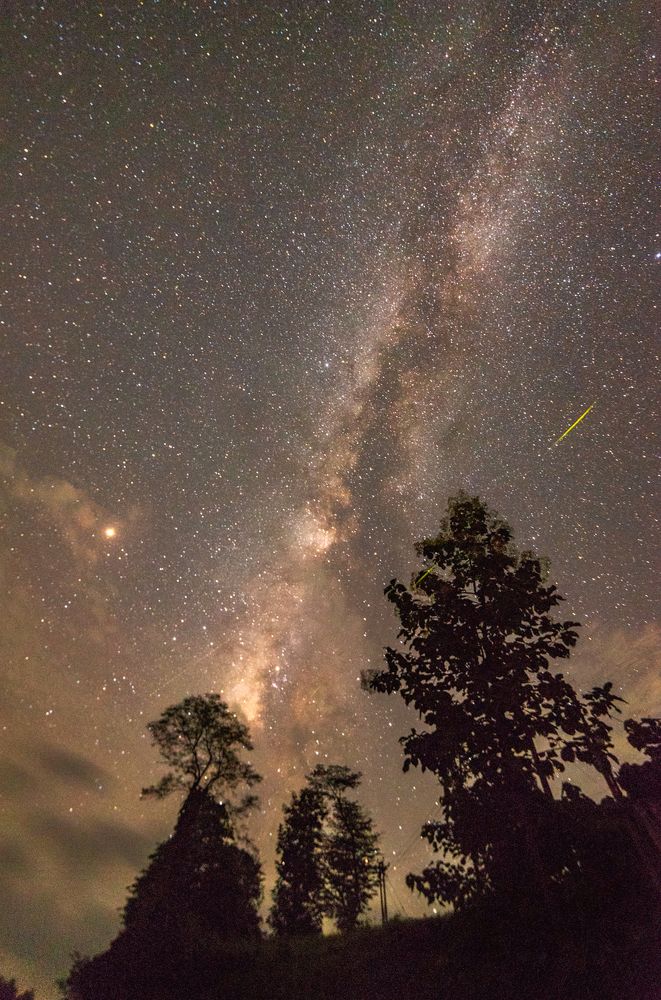 milkyway with meteorite
