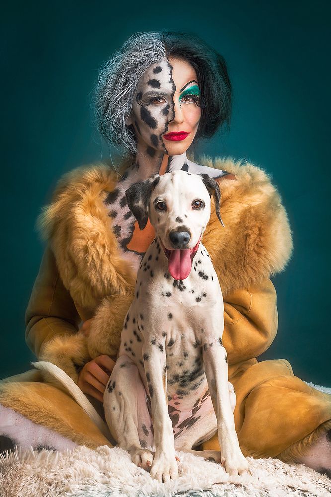 Cruella de Vil and Pongo