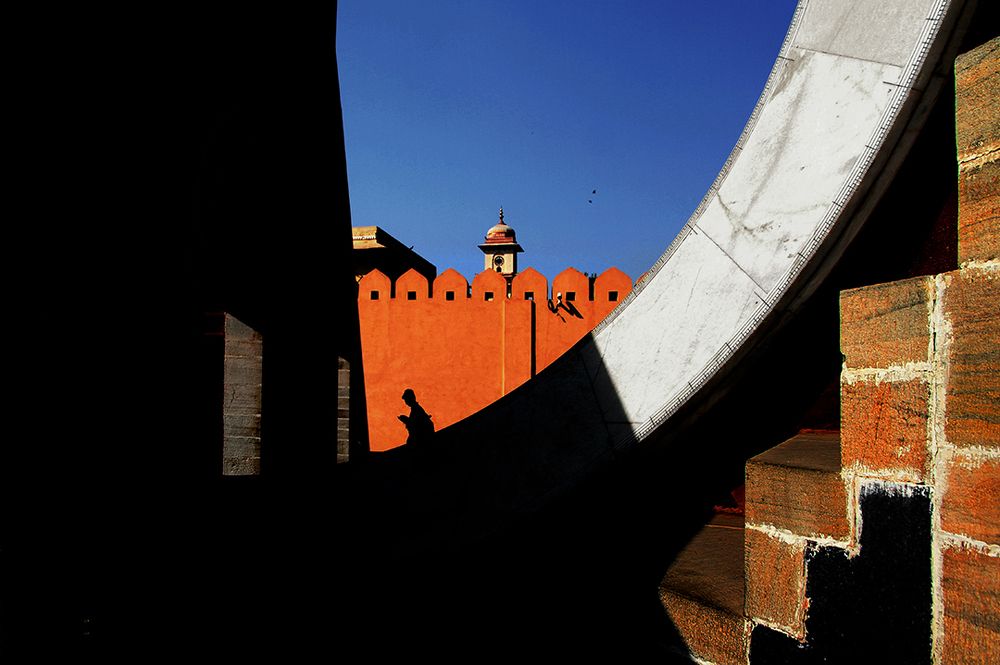 Silhouette on orange