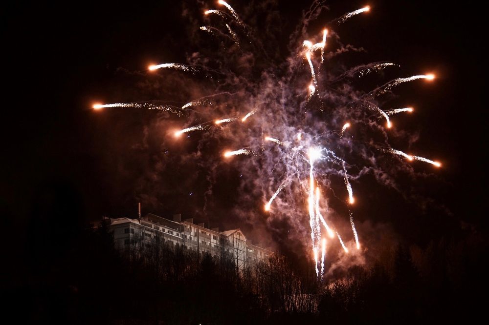 Firework over the hotel