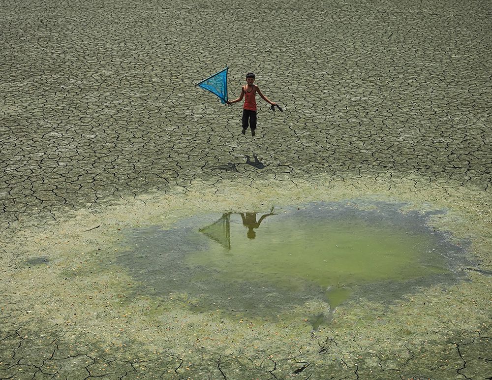 A child's joy in drought