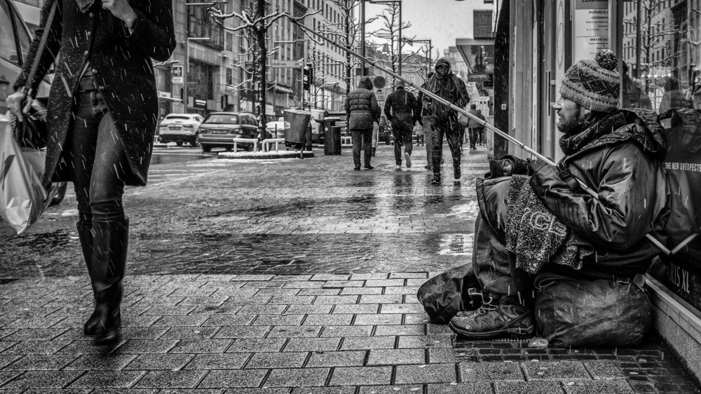 Homeless in the city - portraits