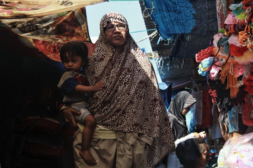 Weekend in traditional market