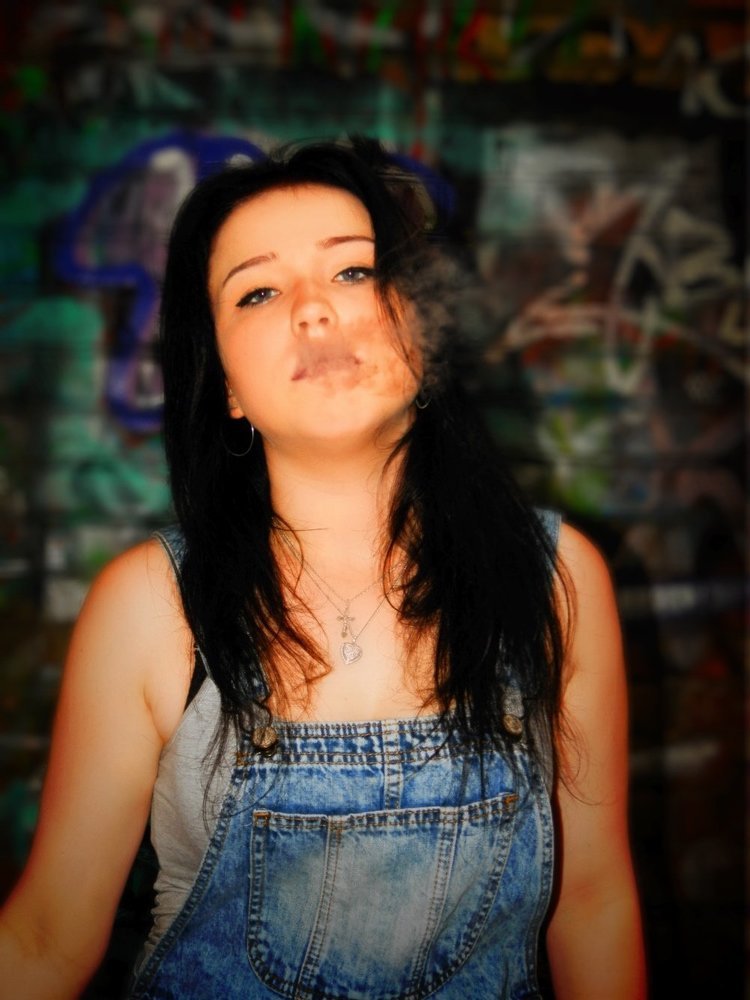 Girl with smoke