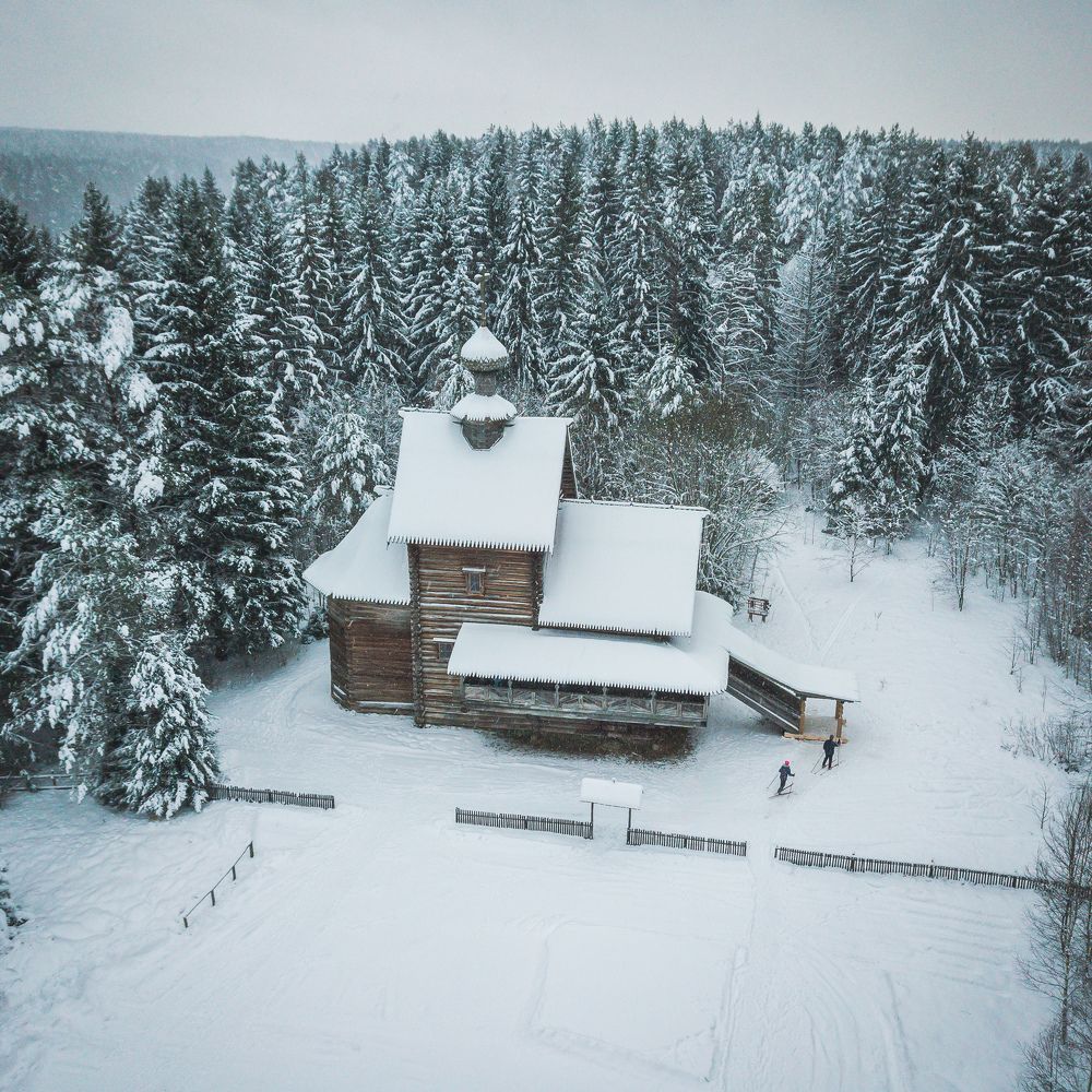 Wooden church in Tver region