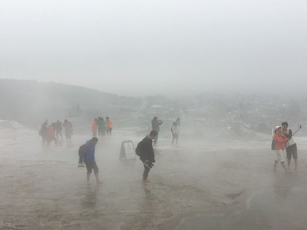 Barefoot on the travertine terraces
