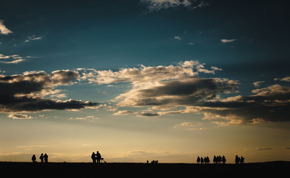 Riders in the sunset
