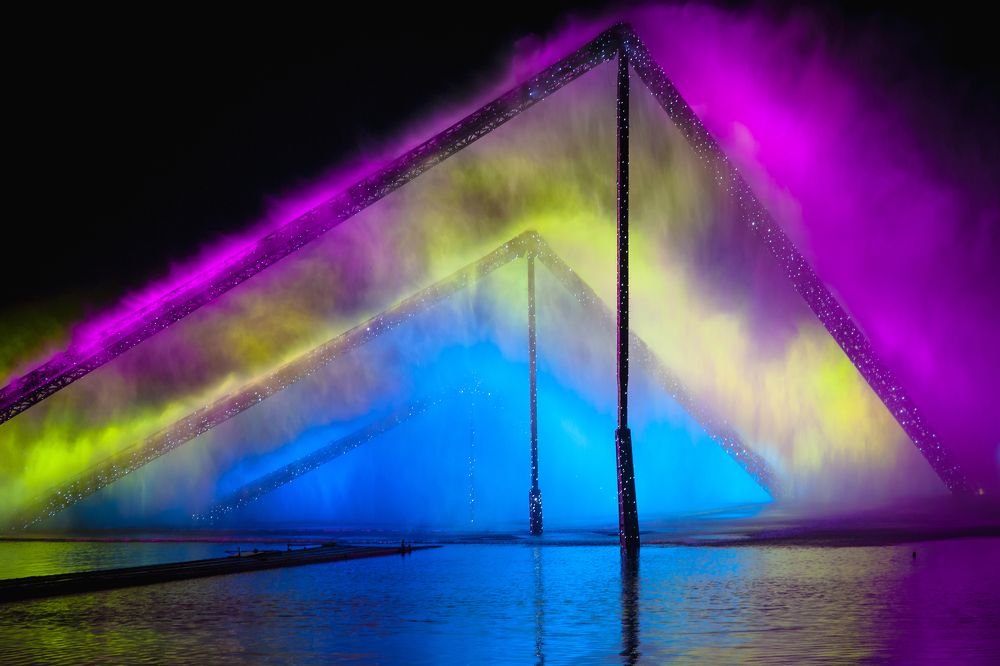 Magic colorful waterfall