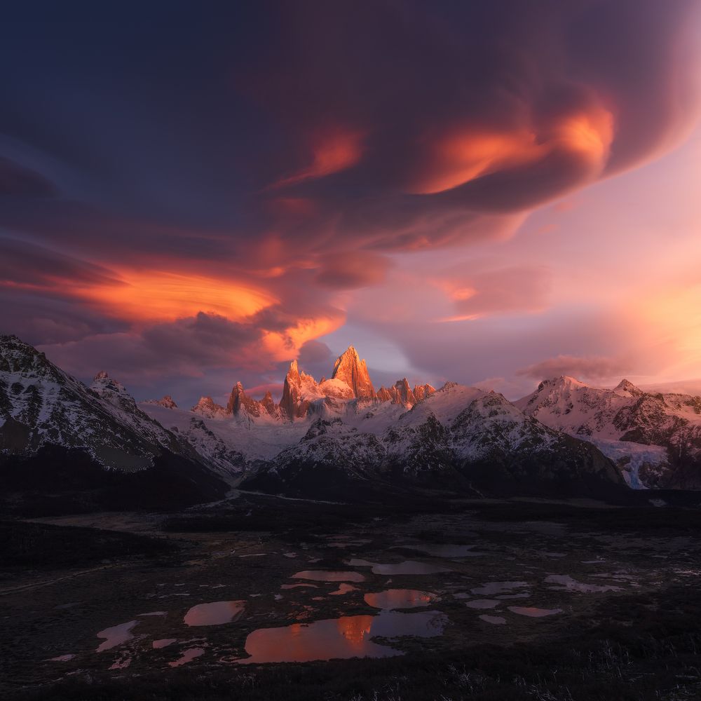 Clouds gather in South America - Fitzroy