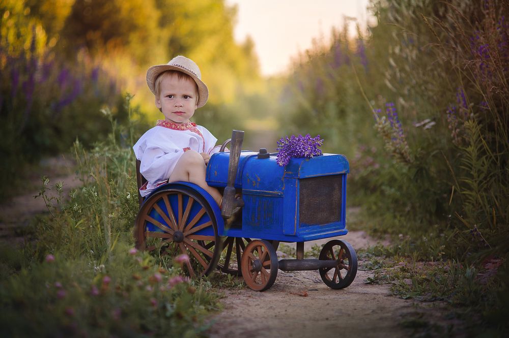 Синий трактор