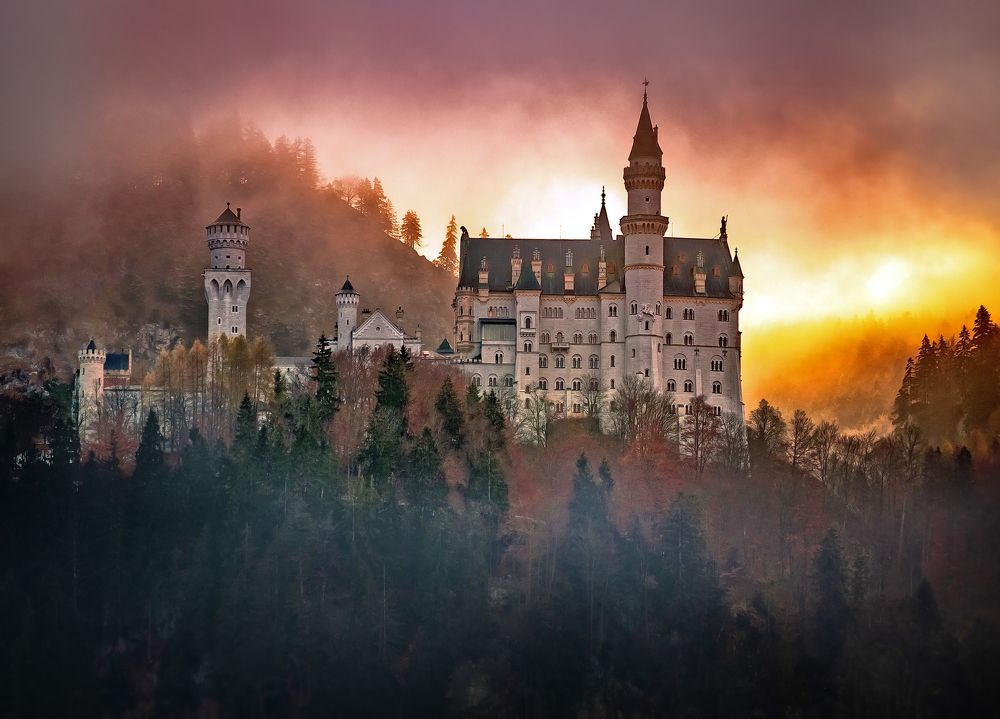 Neuschwanstein Castle in the morning