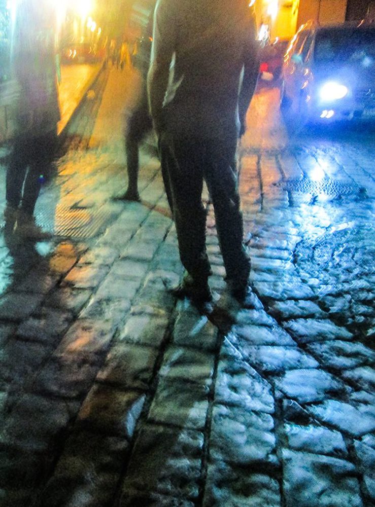 shadows on an ancient street