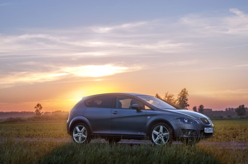 В полях на закате