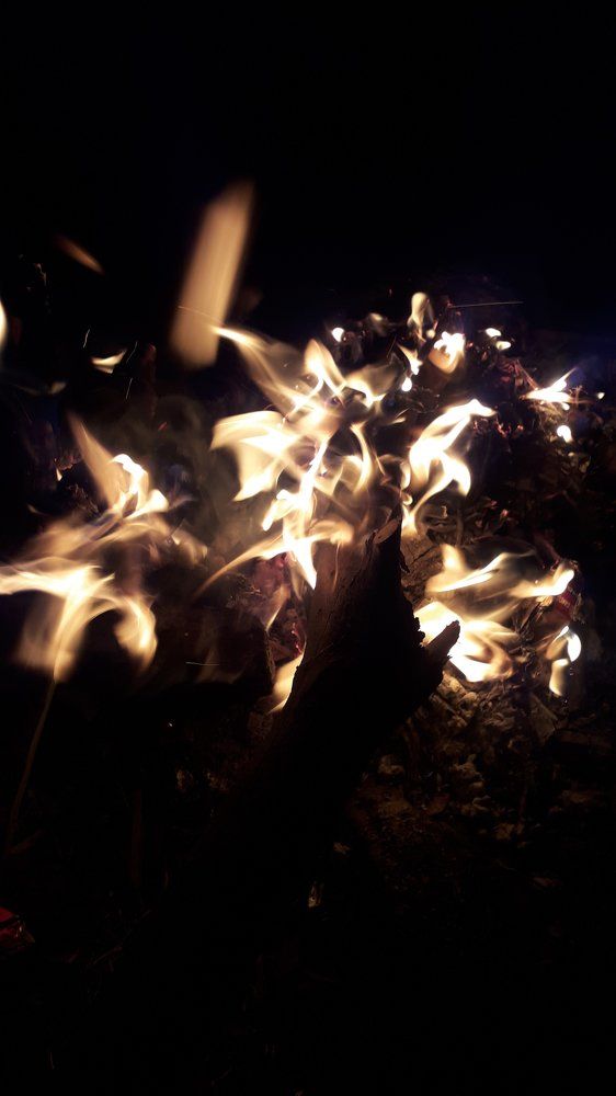The darkness with little piece of fire