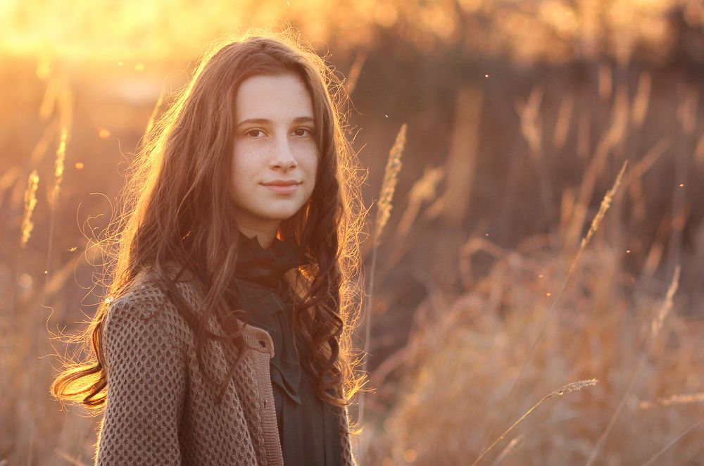 The girl and the sunset.