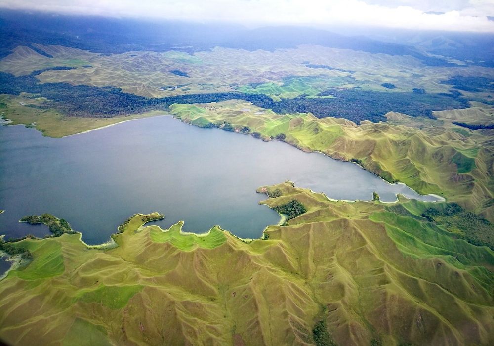 Lake Wanum from a plane window