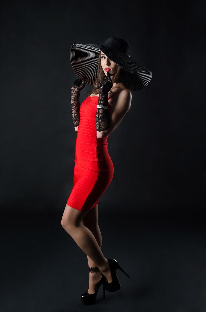 Lady in red