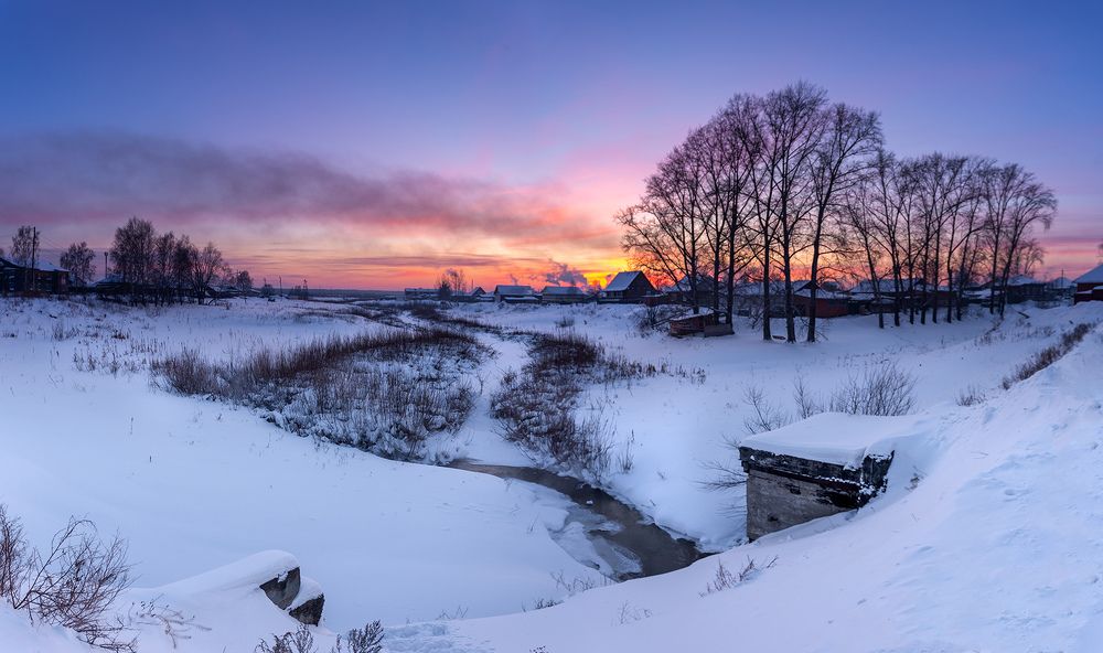 Закат в Енисейске
