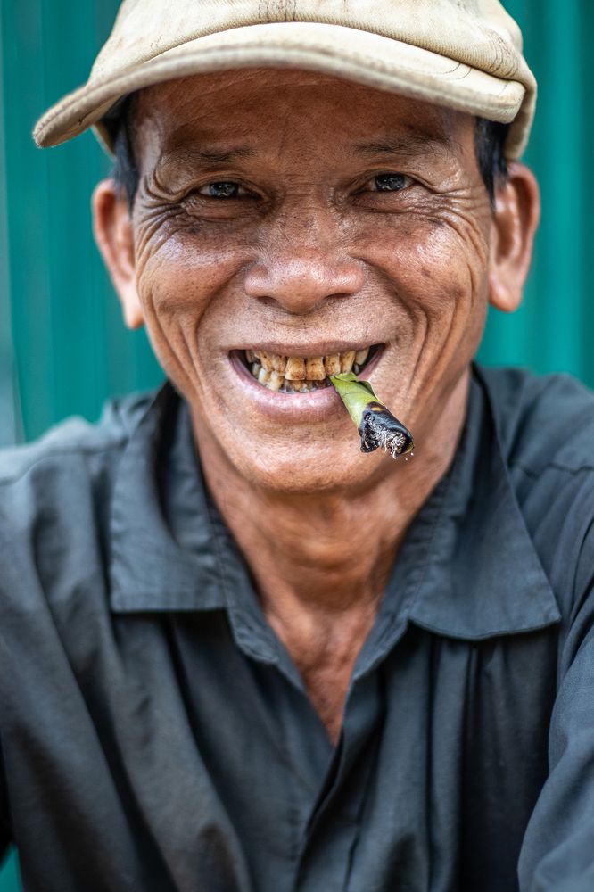 Man Smoking Tobacco Leaf