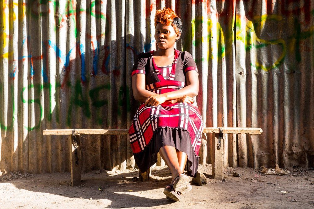 The woman with the red hair