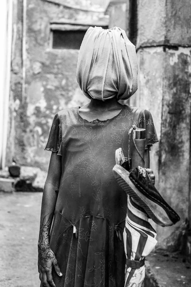 Concealed with shoes and umbrella