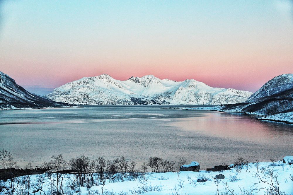 Розовым восходом день встречает нас