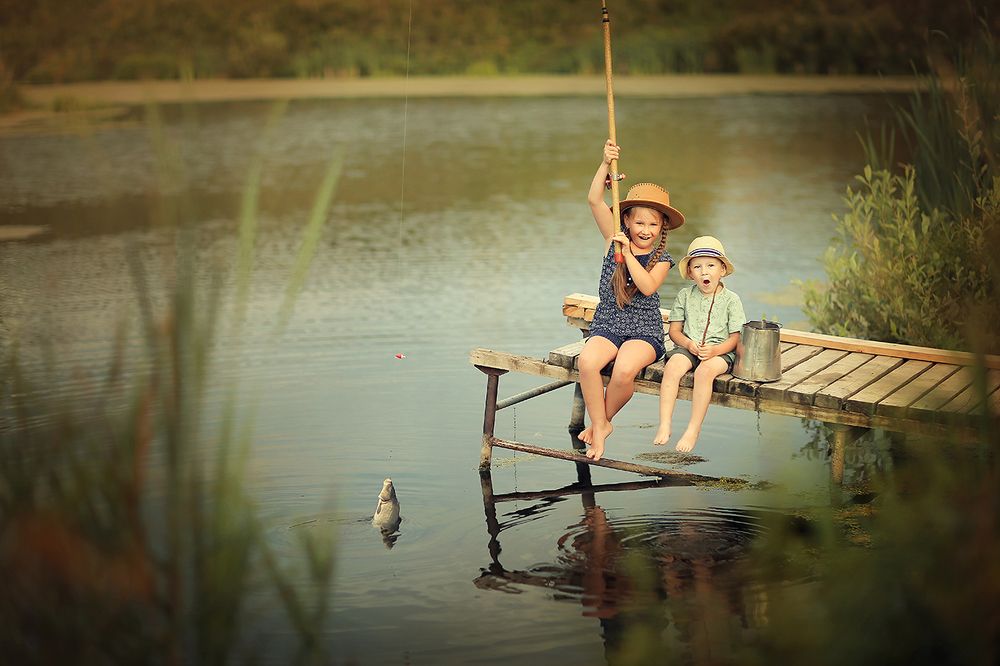 юные рыболовы