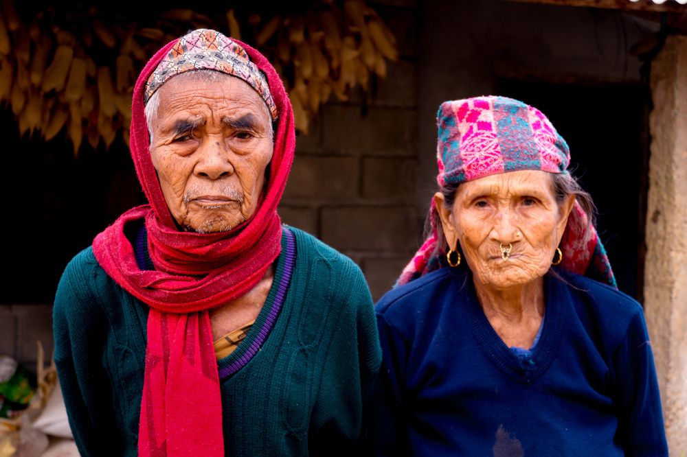 grandfather and grandmother from Mongolian tribe