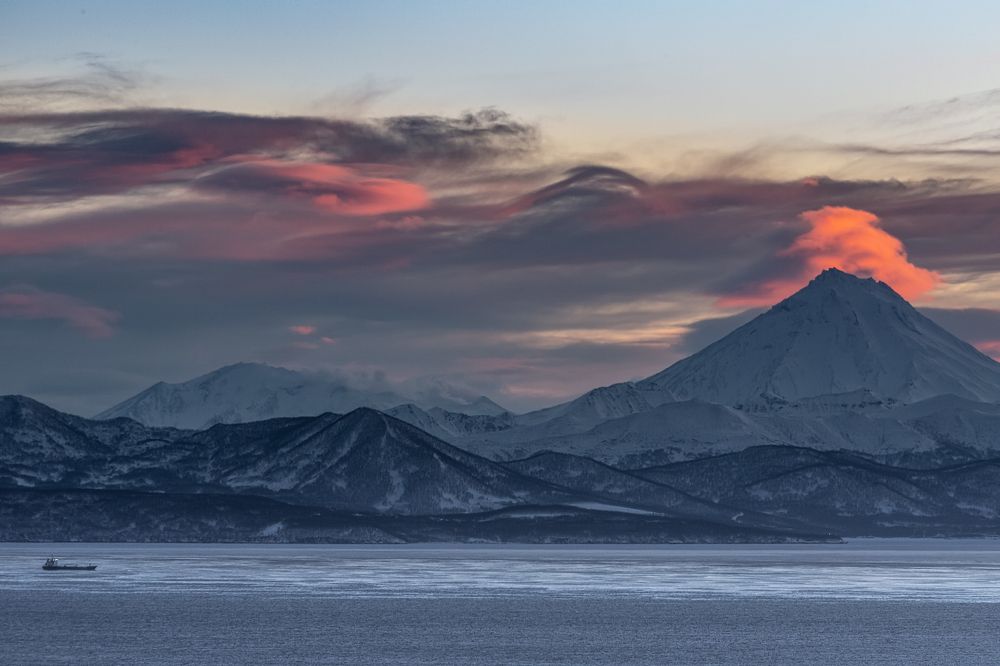 Январские морозные закаты на Камчатке