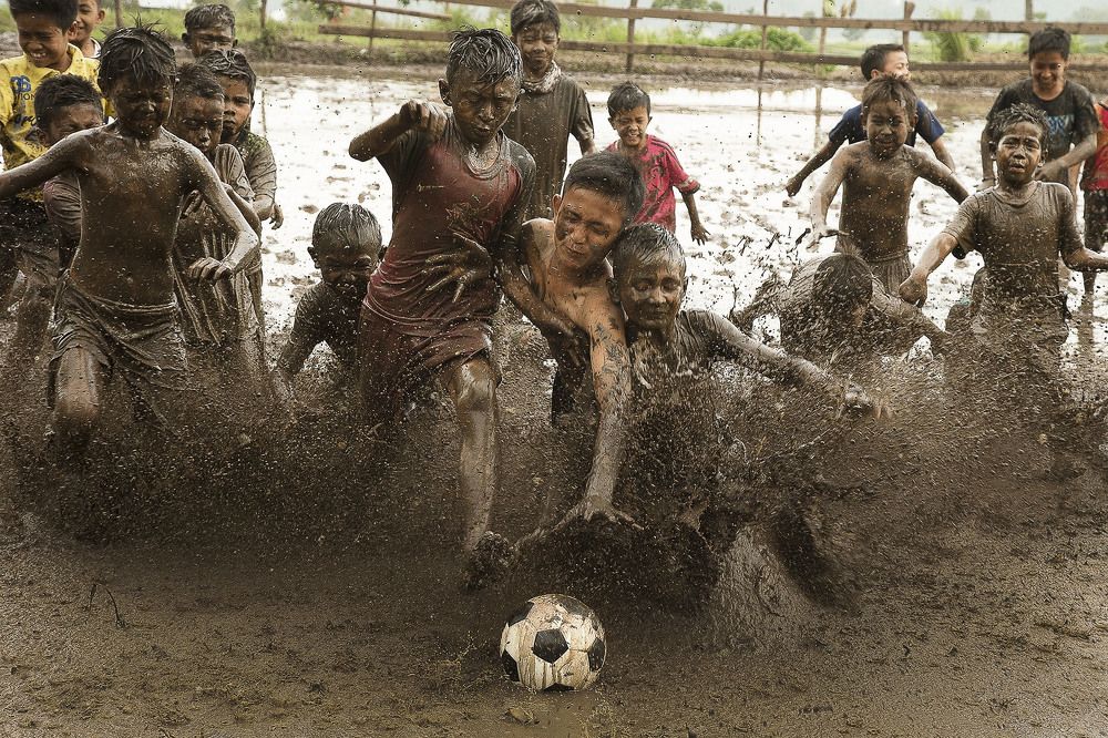 muddy  football