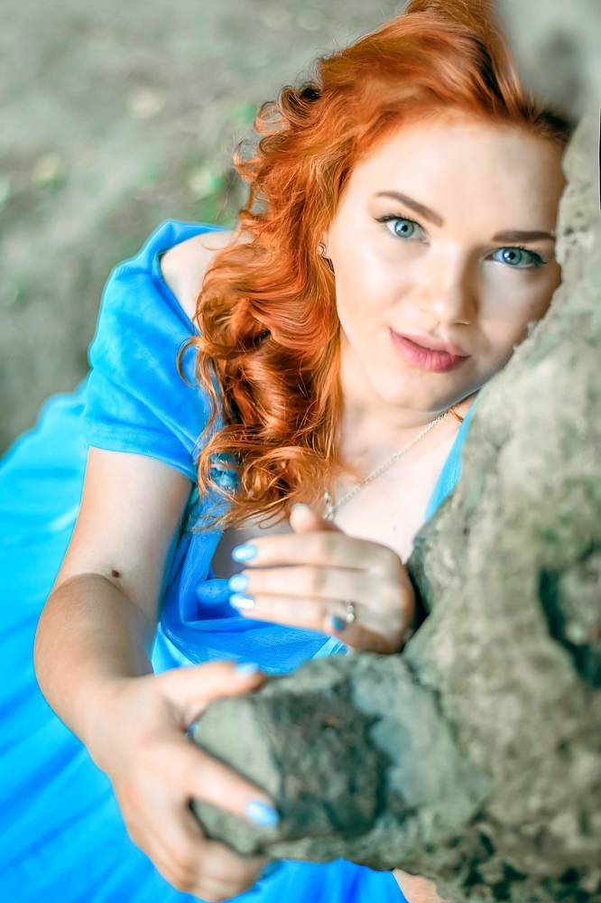 Photo of a girl with blue eyes